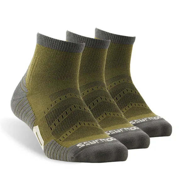 3 pair army green Беговые носки, ZEALWOOD Мужские Женские антиблистерные носки для велоспорта спортивные носки для гольфа Антибактериальный увлажняющий, 1/3 пар - Цвет: 3 pair army green