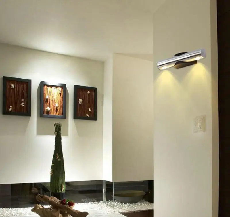 Светодиодный настенный светильник для помещения с 2 бусинами Вт 4 алюминиевый