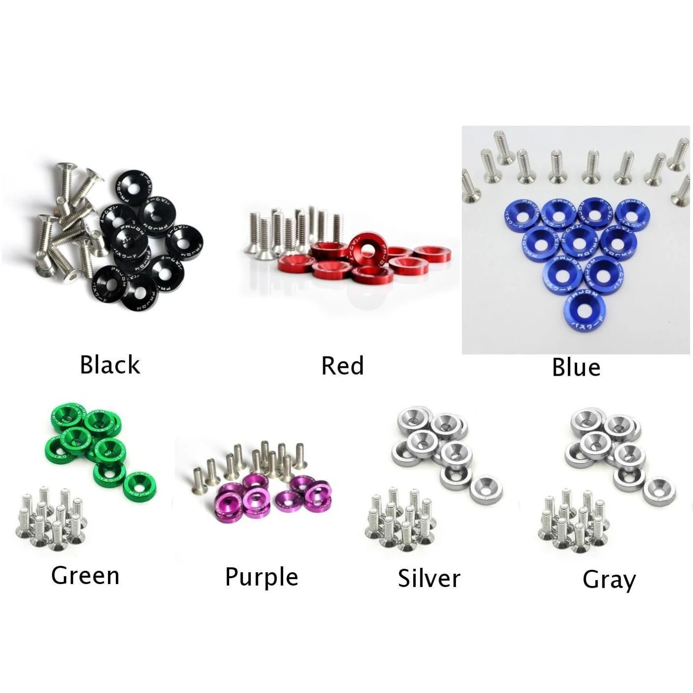

Car Universal Anodized Aluminum Fender Washers 10PCS M6x20 Steel Bolts