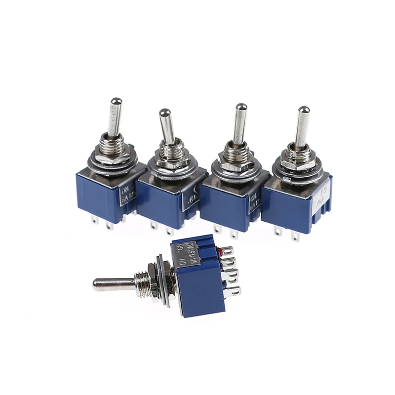 6 контактов 2 положения 5 шт. тумблер 6A 125VAC Pin DPDT ВКЛ-ВКЛ. Мини для переключения