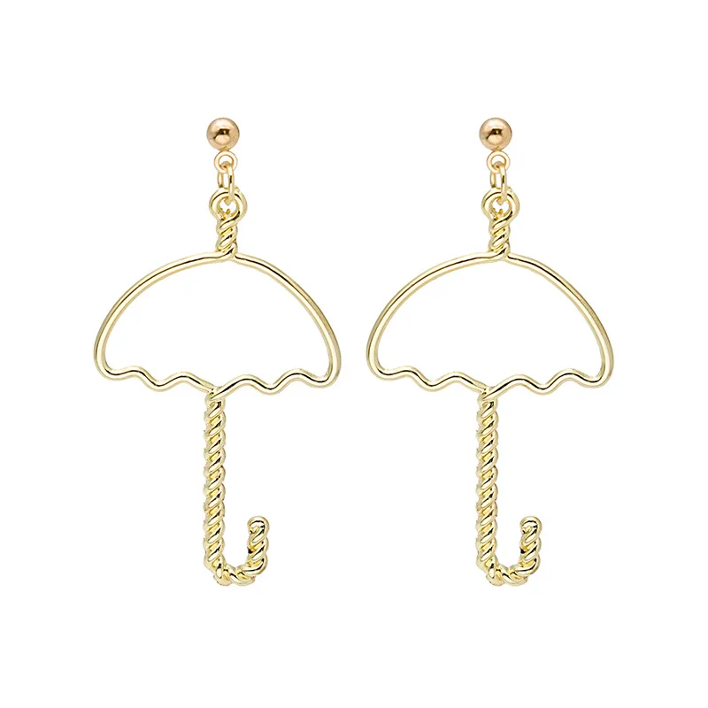 

LOVOACC Personality Hollow Metal Umbrella Drop Earrings for Women Gold Color Alloy Geometrical Hanging Earrings Bijoux Femme