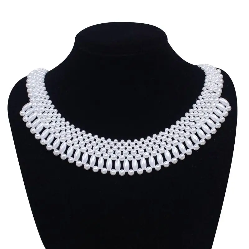 Женская винтажная блузка с ложным воротником съемный Плетеный кулон ручной