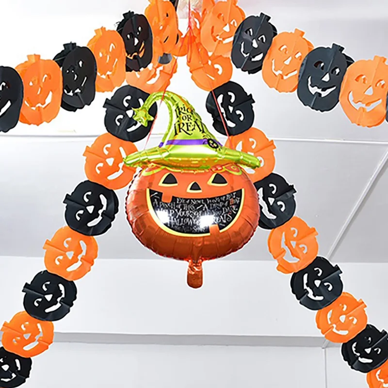 Страшная гирлянда на Хэллоуин паук тыква бумажный реквизит для дома с