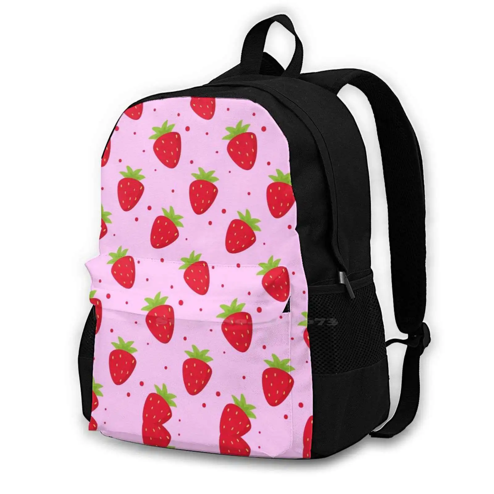 

Strawberries Fashion Bags Travel Laptop Backpack Strawberry Cute Pink Food Kawaii Strawberries Fruit Drink Sweet Tumblr