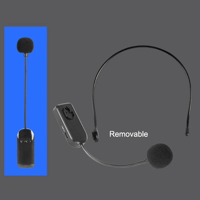 

UHF Wireless Microphone Headset 2 in 1 Handheld Head-Wear Mic 40M Range Voice Amplifier for Speech Teaching