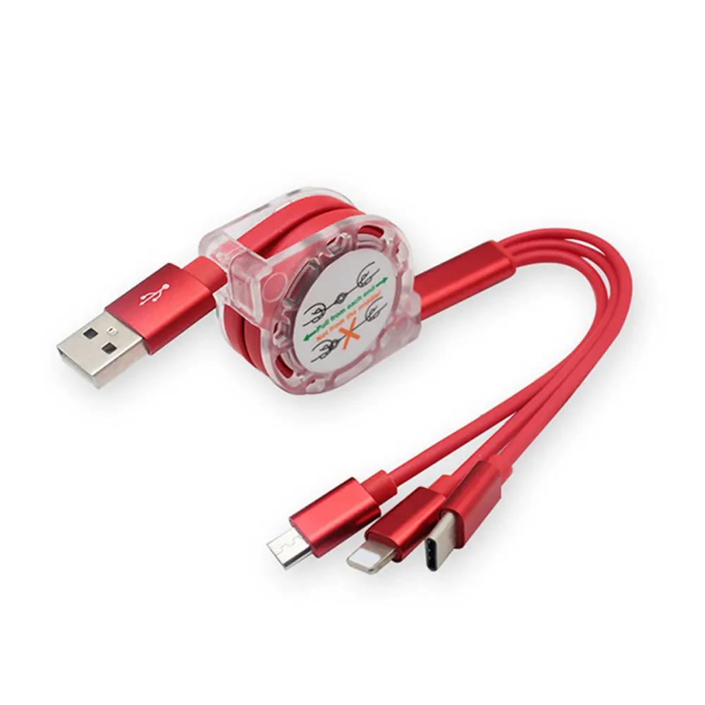 KISSCASE 3 в 1 Выдвижной USB кабель для мобильного телефона Micro usb type C iPhone 11 samsung huawei