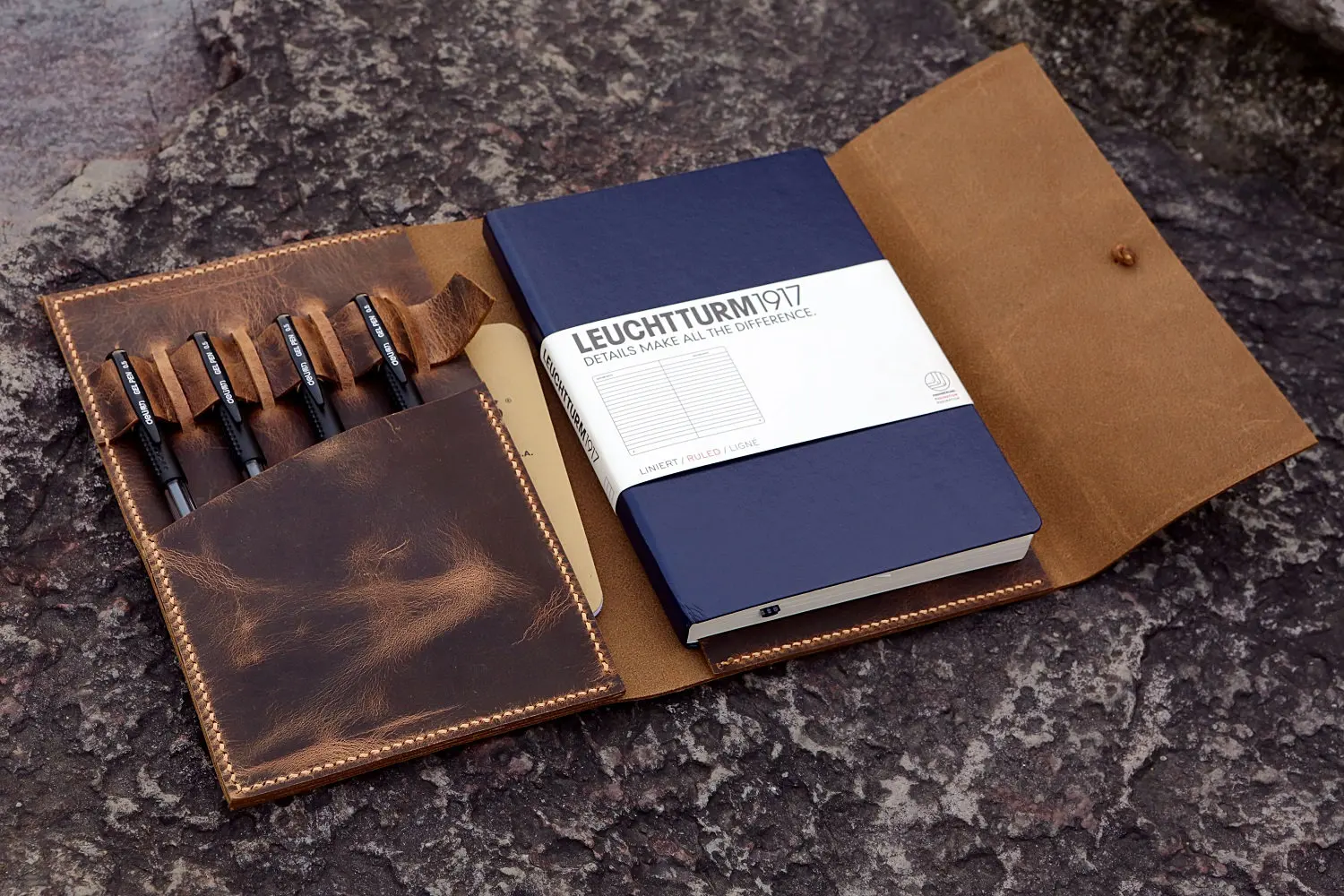Персонализированный кожаный чехол-Обложка для A5 Bullet Journal, деревенский чехол из натуральной кожи, органайзер для Leuchtturm 1917, средний блокнот A5