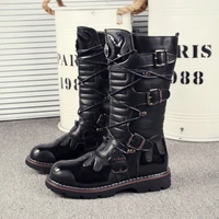 over knee high boots mens military boots natural cow light leather men long waterproof snowboots equestrian motocycle boots