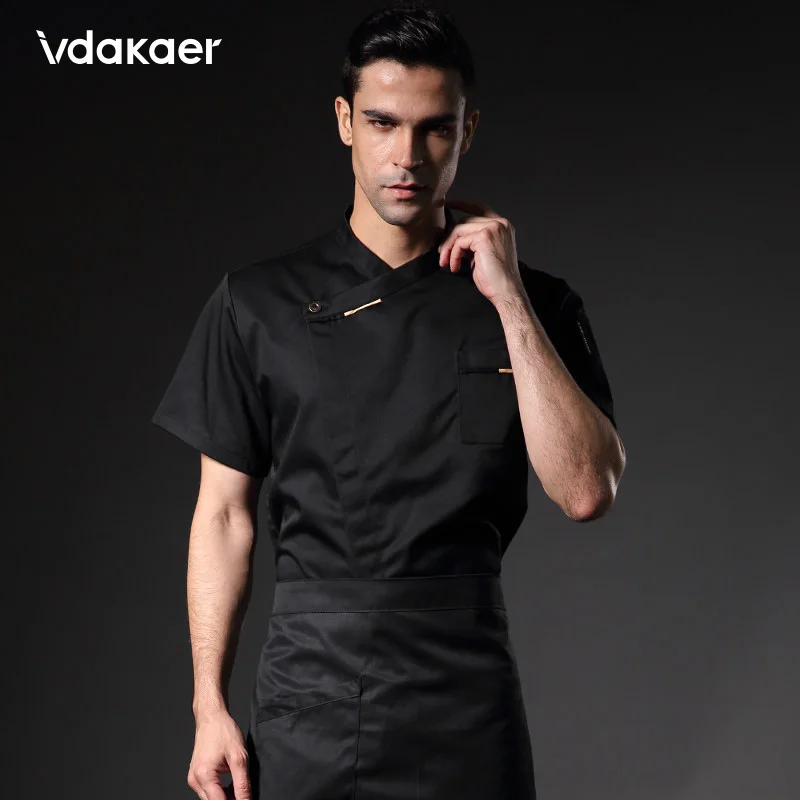 Мужская рубашка с коротким рукавом униформа шеф повара Костюмы Повара топы для