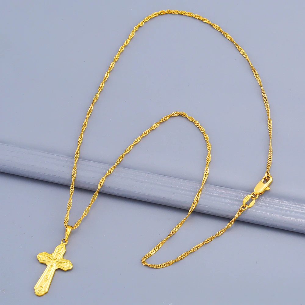 Ethlyn Jesus Золотая подвеска в виде Креста для ожерелья мужчин цепочка ожерелье