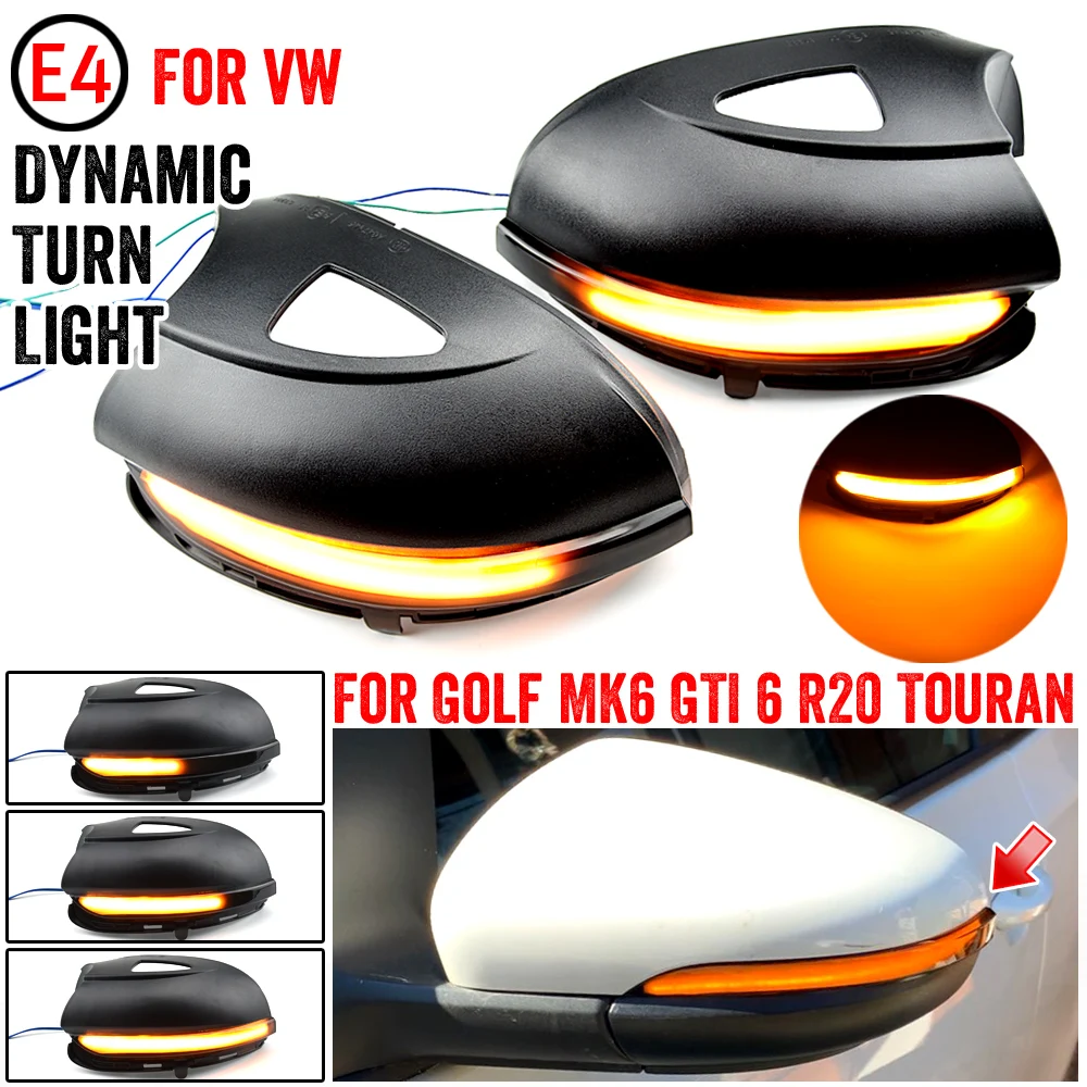 

Dynamic Blinker For Volkswagen Golf MK6 for GTI 6 R line VI R20 LED Turn Signal Light Touran GTD Side Mirror indicator for VW