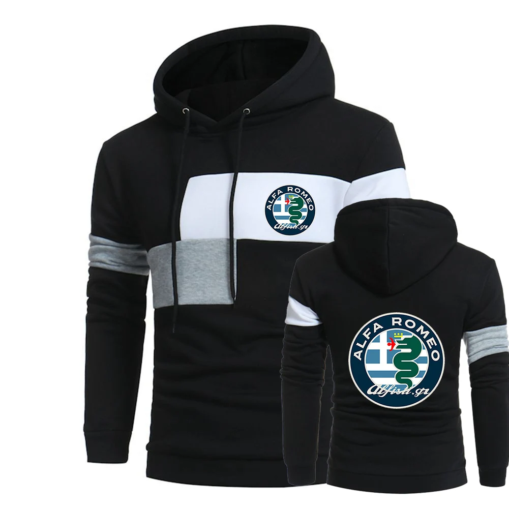 

Мужское демисезонное пальто в стиле хип-хоп с логотипом Alfa Romeo, хлопковые спортивные толстовки на заказ для колледжа, пуловер унисекс, Мужск...