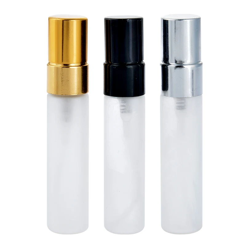 100Pieces/Lot 5ML Parfum Frosting Travel Spray Bottle For Perfume Portable With Atomizador Perfume Refillable Aluminium Pump