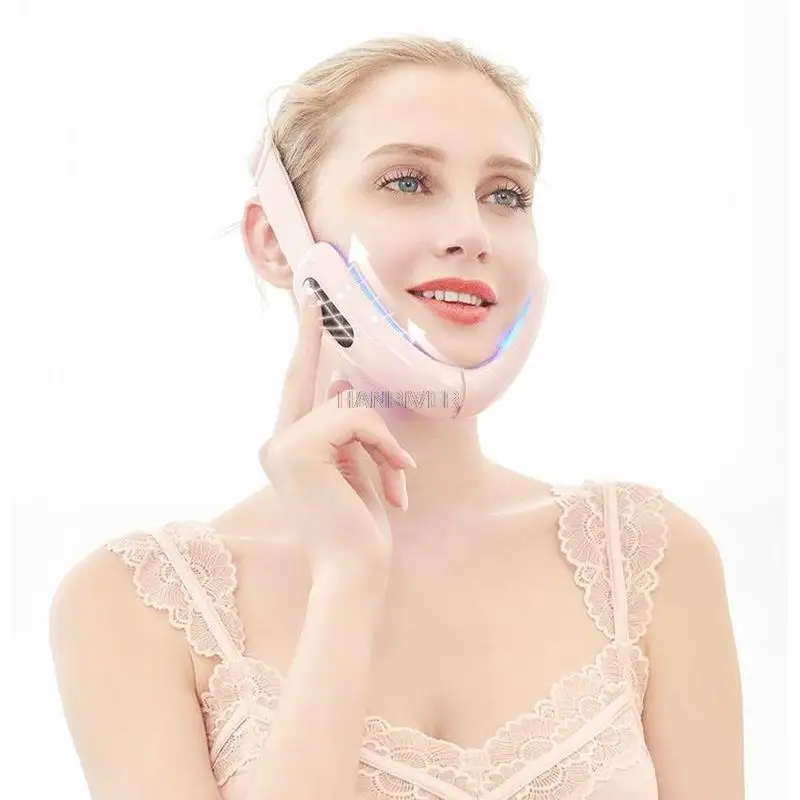 V-Line Tape Face Lift Belt Blue Red LED Photon Therapy Galvanic Massage Facial Lifting Device ems  Slimming Skincare