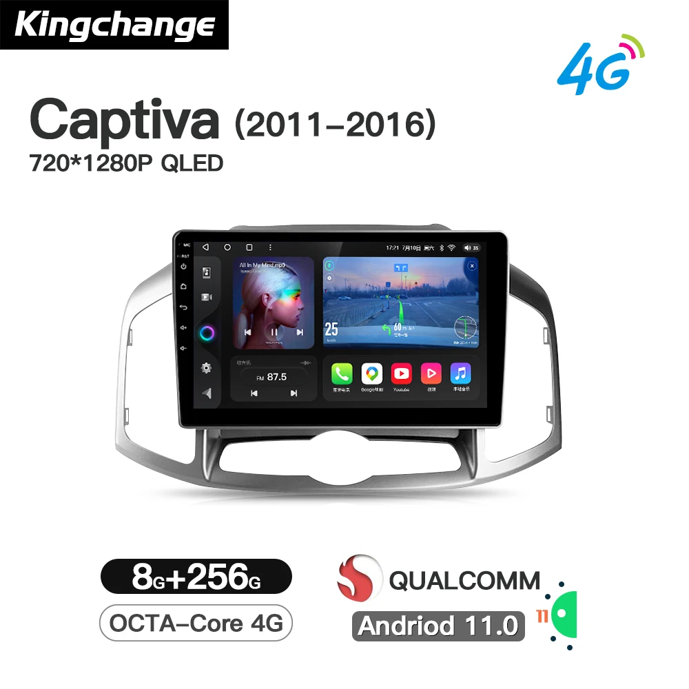 

Kingchange Android 11 Car Multimedia Player For Chevrolet Captiva 2011-2016 Radio Stereo BT GPS Wifi Octa-Core Navigation