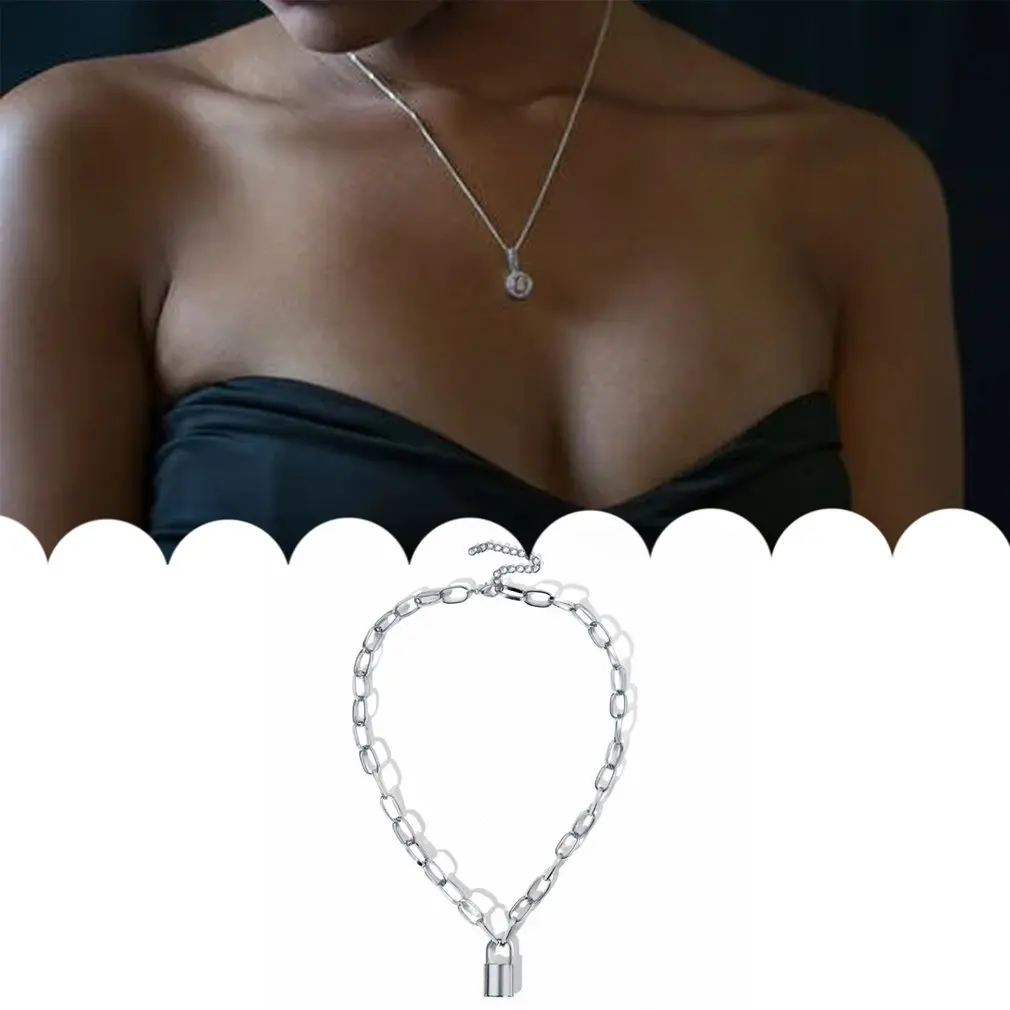 

Simple Style Lock Shape All-match Necklace Fashionable And Easy To Match Durable Material Lock Necklace