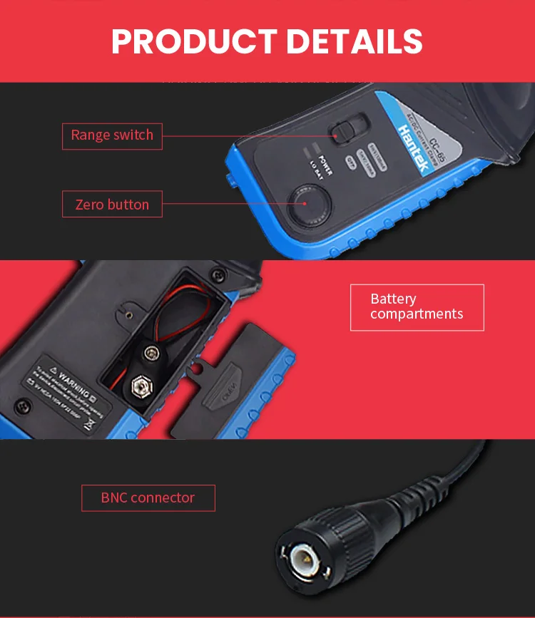 Hantek CC650 до 20 кГц 650A осциллограф мультиметр Hantek CC-650 инструмент для диагностики тока 400 Гц полоса пропускания AC/DC Зажим тока