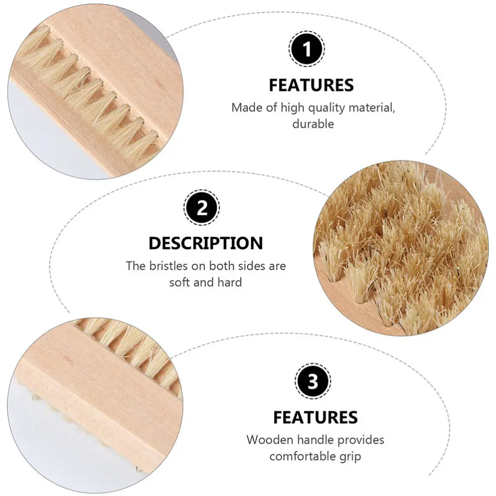 

4Pcs Double Side Nail Brushes Wooden Bristles Manicure Nail Art Brushes