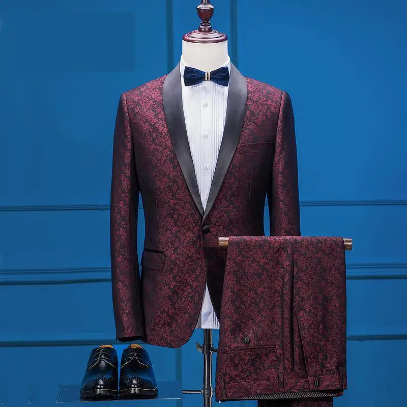 Мужской костюм жениха английский деловой новый стиль Повседневный красивый