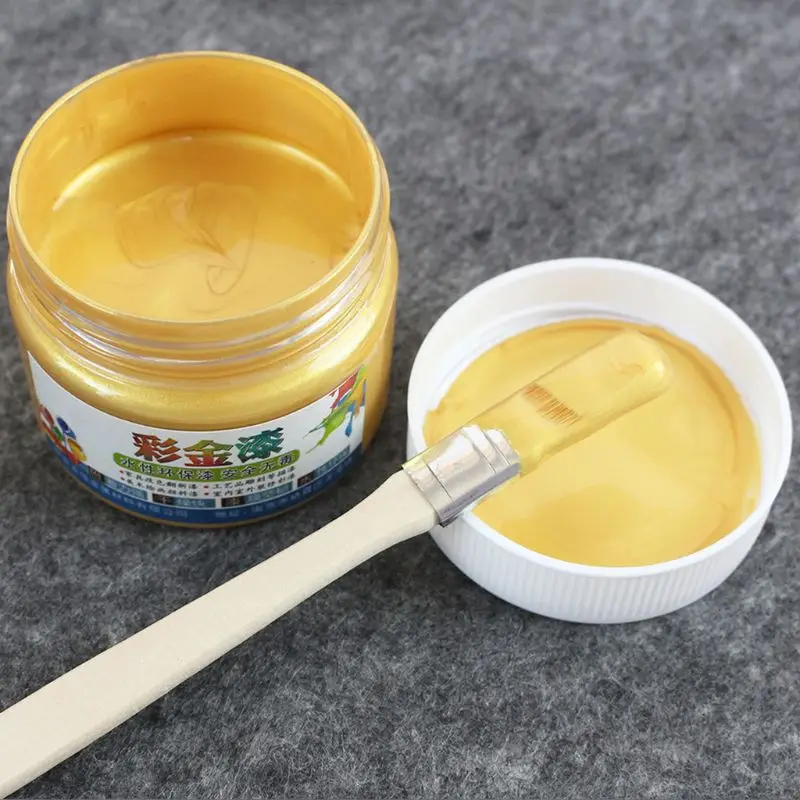 

Gold Paint Coating Wood Metal Lacquer Varnish Water-based 100g for Ceramics Furniture Iron Wooden Doors Handicrafts Wall Acrylic