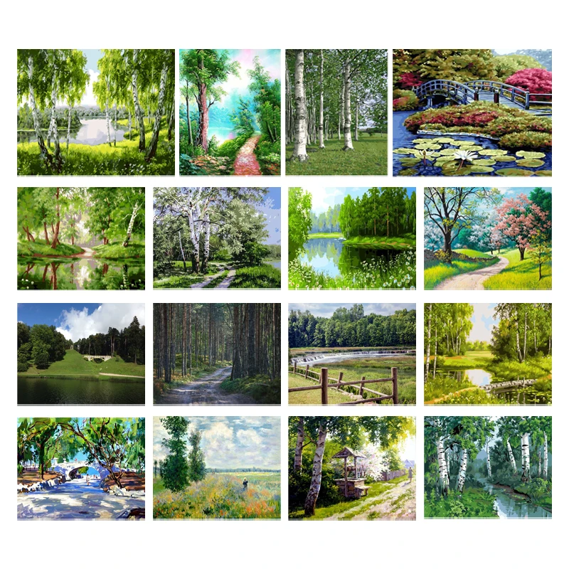 Зеленое растение пейзаж сделай сам настраиваемая алмазная живопись квадратные