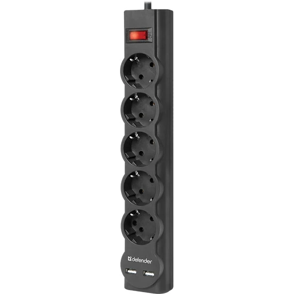 Сетевой фильтр Defender DFS 753 2xUSB 5 Sockets 3.0m 99753 | Строительство и ремонт