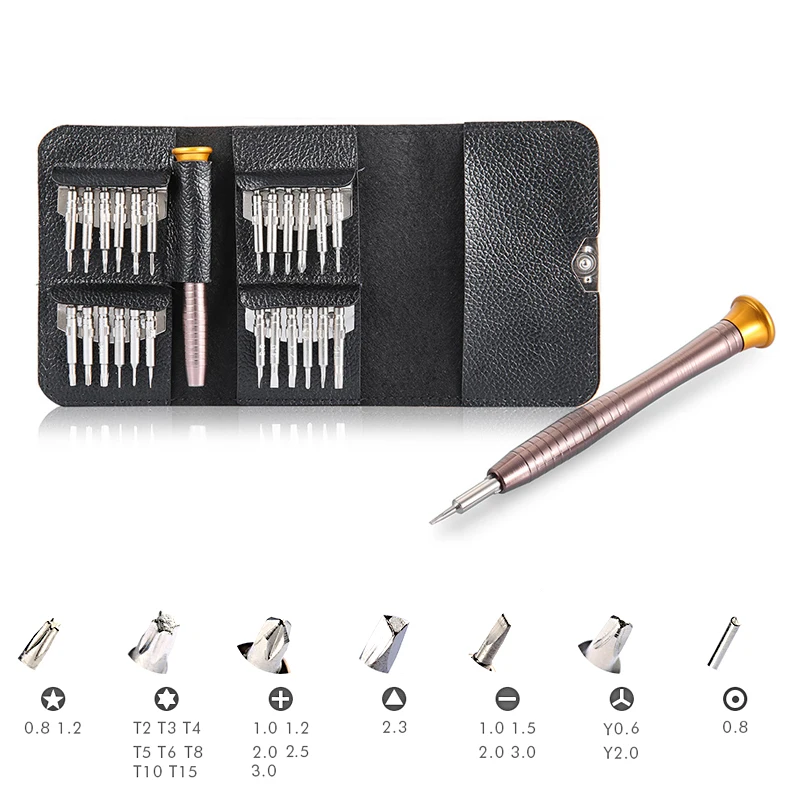 Новинка 25 в 1 один комплект Прецизионная отвертка Портативный кошелек карманные