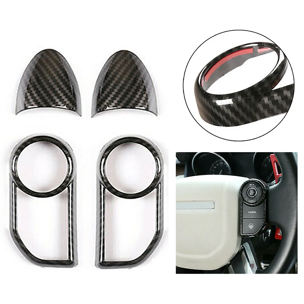 

Interior Steering Wheel Trim 4pcs/Set Black Carbon Fiber For Land Rover Range Rover Sport Inner