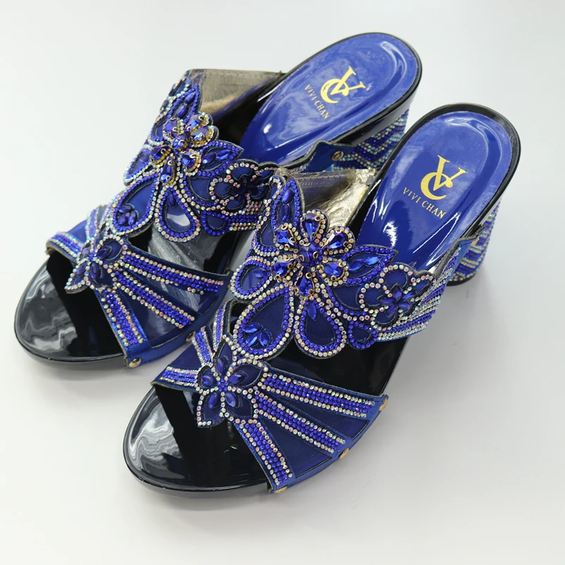 Новейший дизайн Женская обувь в африканском стиле Украшенная стразы Обувь