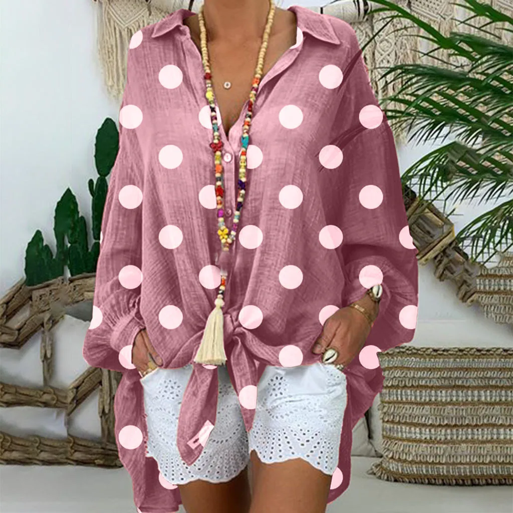 Блузка женская винтажная блузка с длинным рукавом Повседневная рубашка в