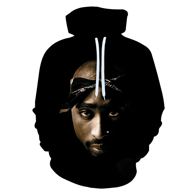 Мужские/женские толстовки, толстовка с длинным рукавом, 3D принт, 2pac, толстовки в стиле хип-хоп, пуловер с капюшоном, топы размера плюс S-6XL