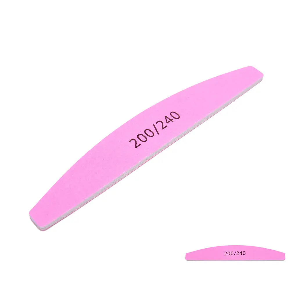 

Nail Art Sanding Files Block Sponge Grit Salon School Tool 200/240 Pink