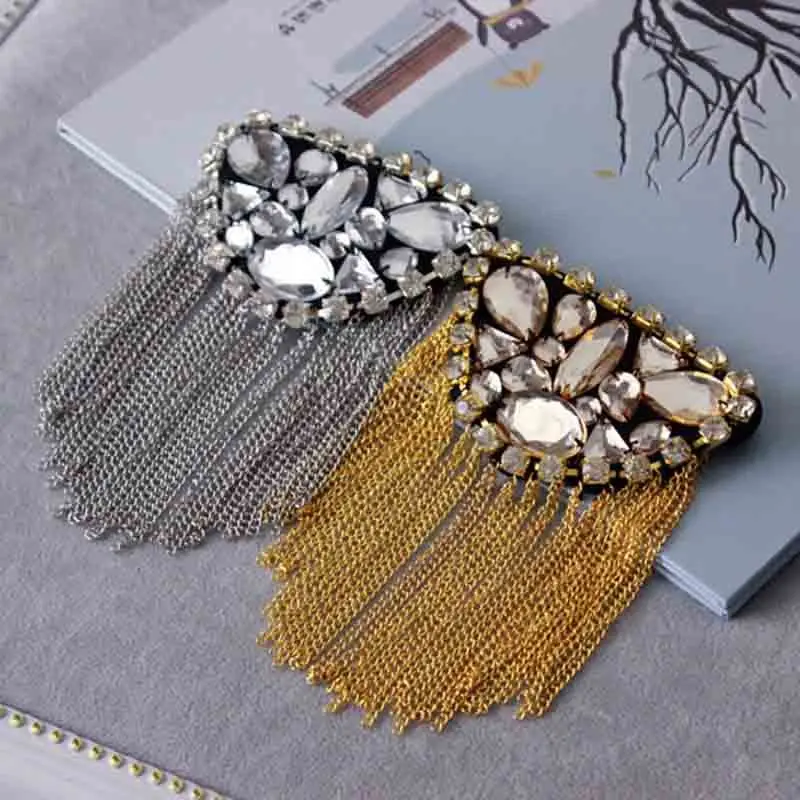 

one piece breastpin tassels shoulder board mark knot Epaulet metal badges applique patches for clothing HE-2581