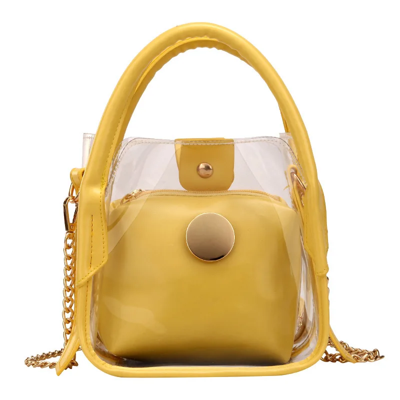 

2Pcs/set mini bag for woman 2020Summer transparent white cross bag luxus handtaschen frauen taschen designer lady hand bag purse