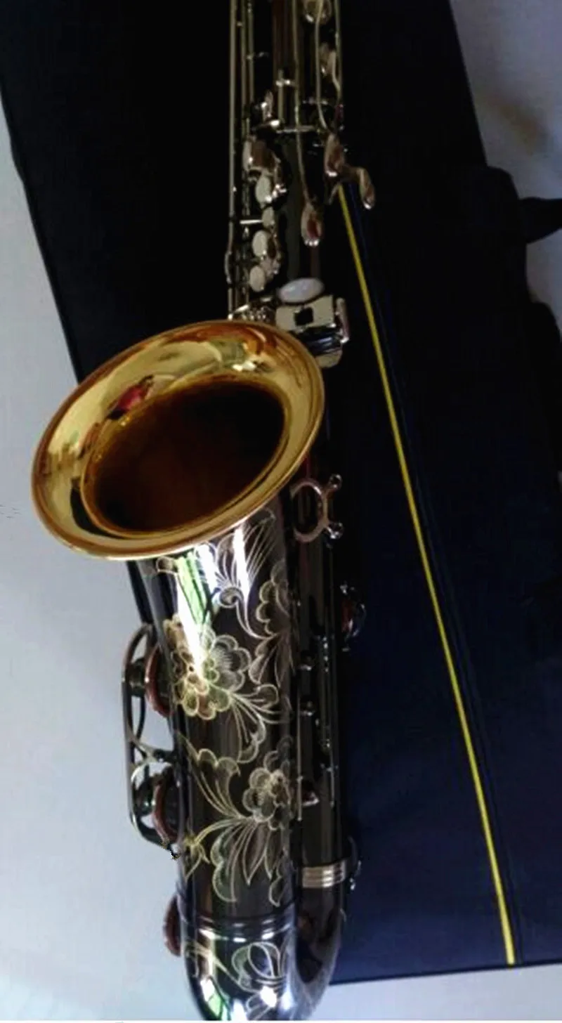 Профессиональный уровень саксофона тенор черный никель золотой колокольчик
