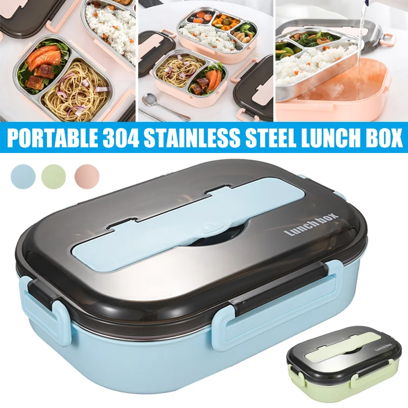 Ланч бокс из нержавеющей стали с откидной крышкой контейнеры для готовки еды