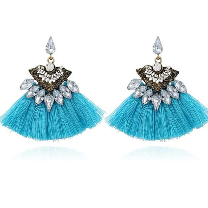 серьги кисточки Богемные длинные висячие с кисточками для женщин pendientes mujer moda 2019