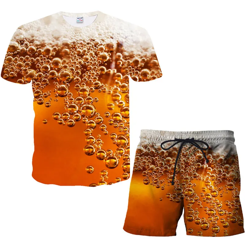 Новинка 2020 летний мужской спортивный костюм мужские 3D Повседневные облегающие