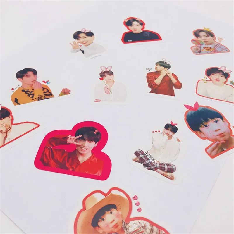 12-18 шт. Kpop Bangtan Boys JK JIMIN SUGA V JIN J-HOPE RM наклейки с большой головой ручная учетная
