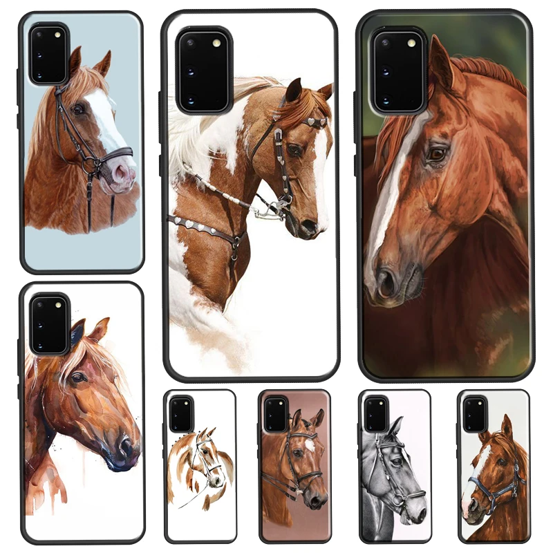 Horse Pony Painted For Samsung Galaxy S21 S22 Ultra S20 FE Note 20 Ultra S8 S9 S10 Note 10 Plus Phone Case