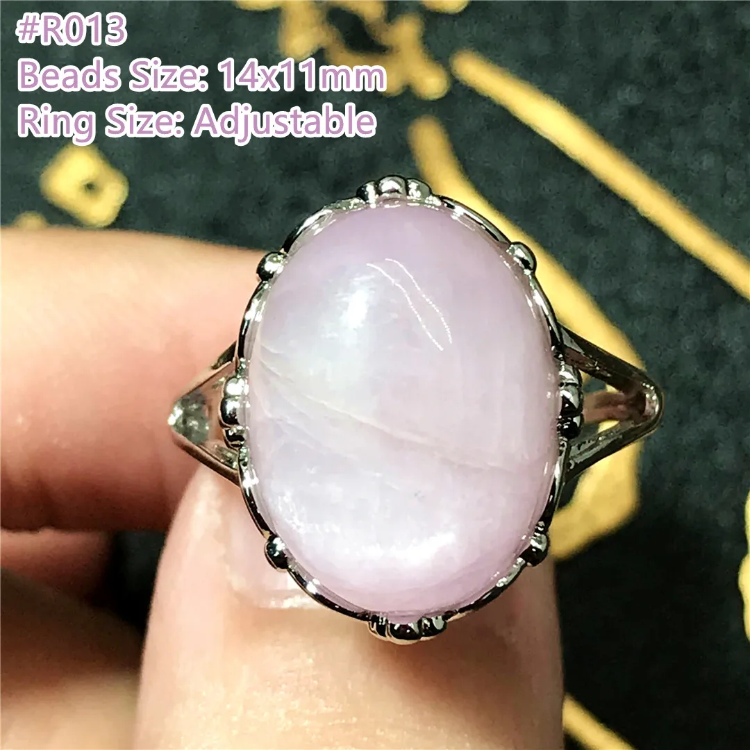 

Natural Purple Kunzite Ring Jewelry For Women Lady Men Luck Love Gift Crystal Silver 14x11mm Beads Cat Eye Stone Gemstone AAAAA