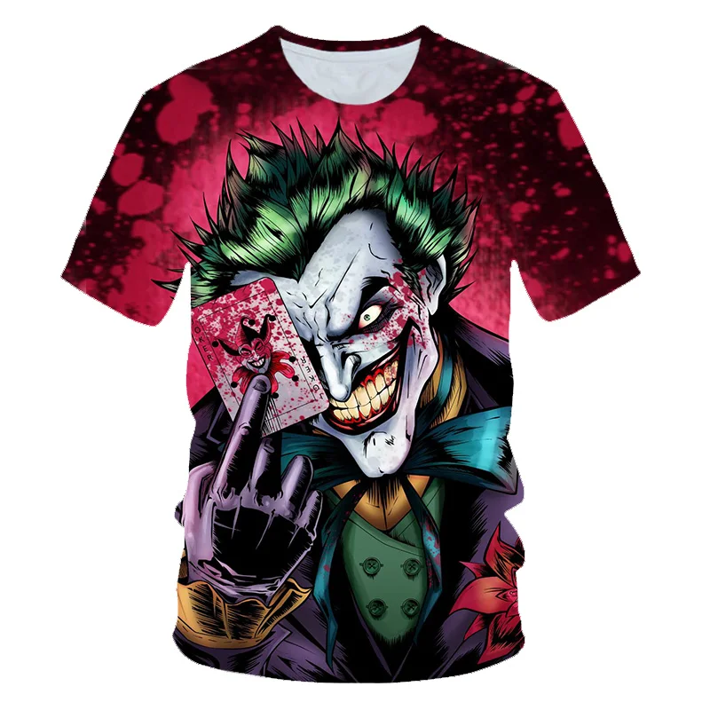 

2021 new men's summer skull and clown print men's/women's short-sleeved T-shirt 3D printing casual cool breathable quick-drying