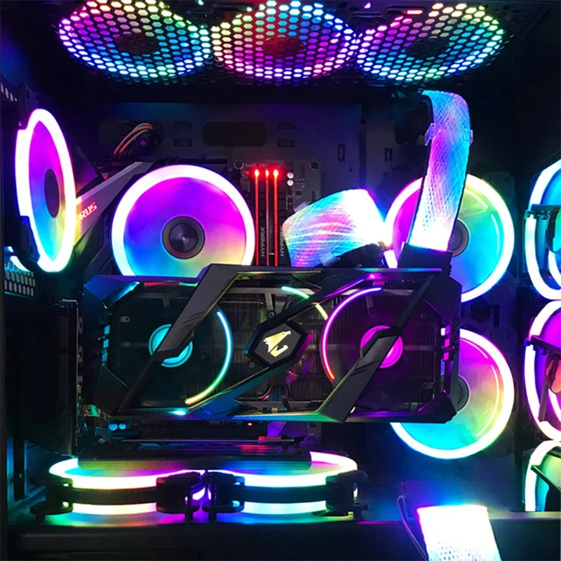 

8 Pin RGB Extension Cable,8P image Card or CPU RGB Synchronous Luminous Line Extension Cable for image Card 30cm
