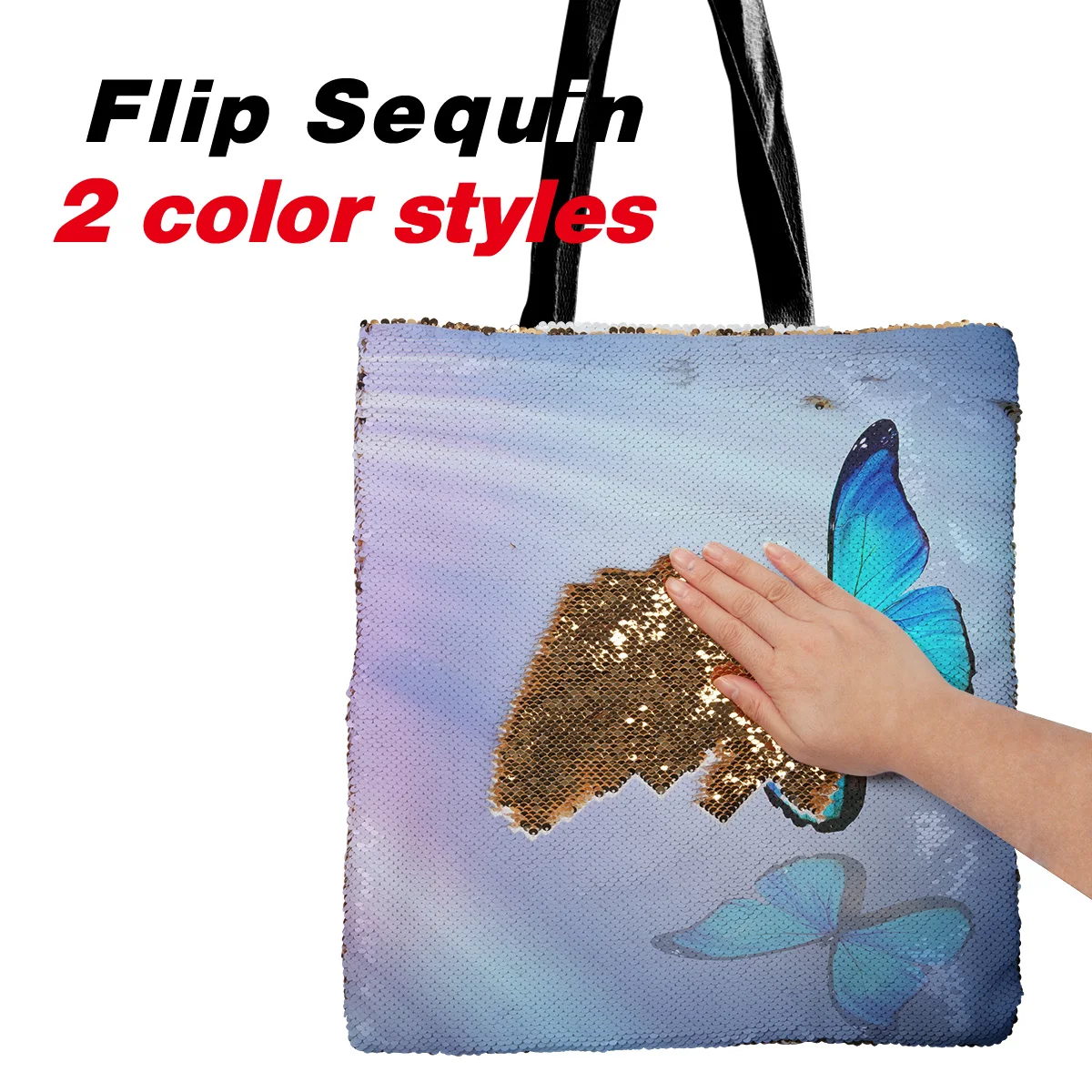 Сумка на плечо с изображением животных и синей бабочки женские сумки одно