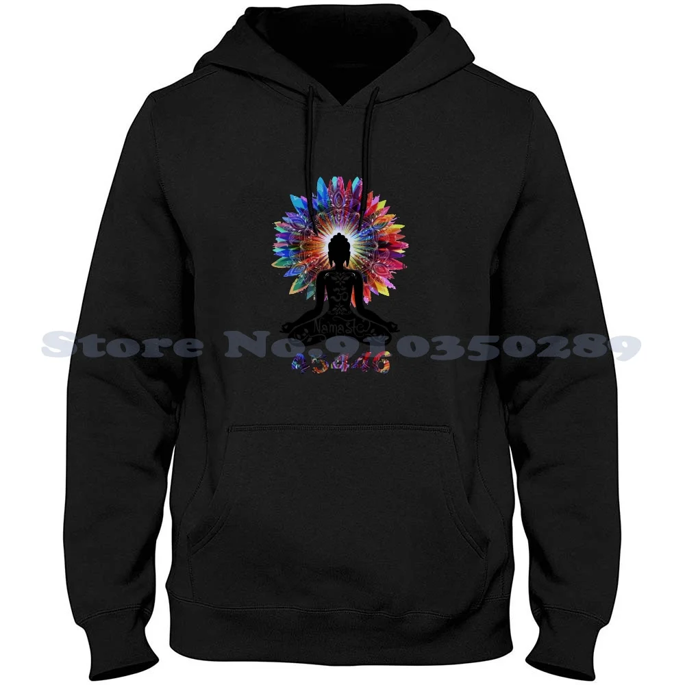 

45446 Women'S T - Shirt Namaste Buddha Flowers Color Explosion Yoga Long Sleeve Hoodie Sweatshirt Beige 45 Yoga Namaste Awesome