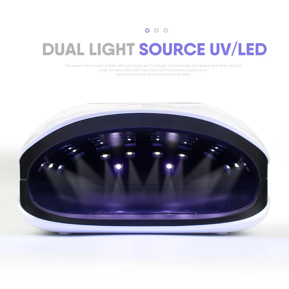 Светодиодный УФ светильник для ногтей 72 Вт с двумя ручными лампами 36