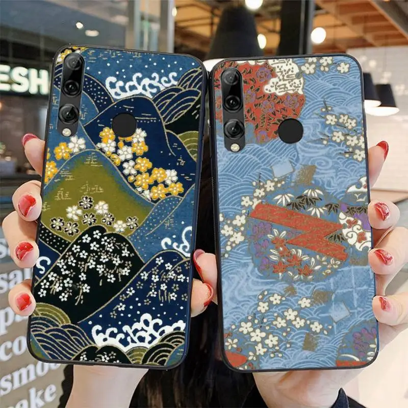 

Japanese Style Art Japan Embroidery Pattern Phone Case For Huawei Honor 8X 9 10 20 Lite 7A 7C 10i 9X Play 8C 9XPro