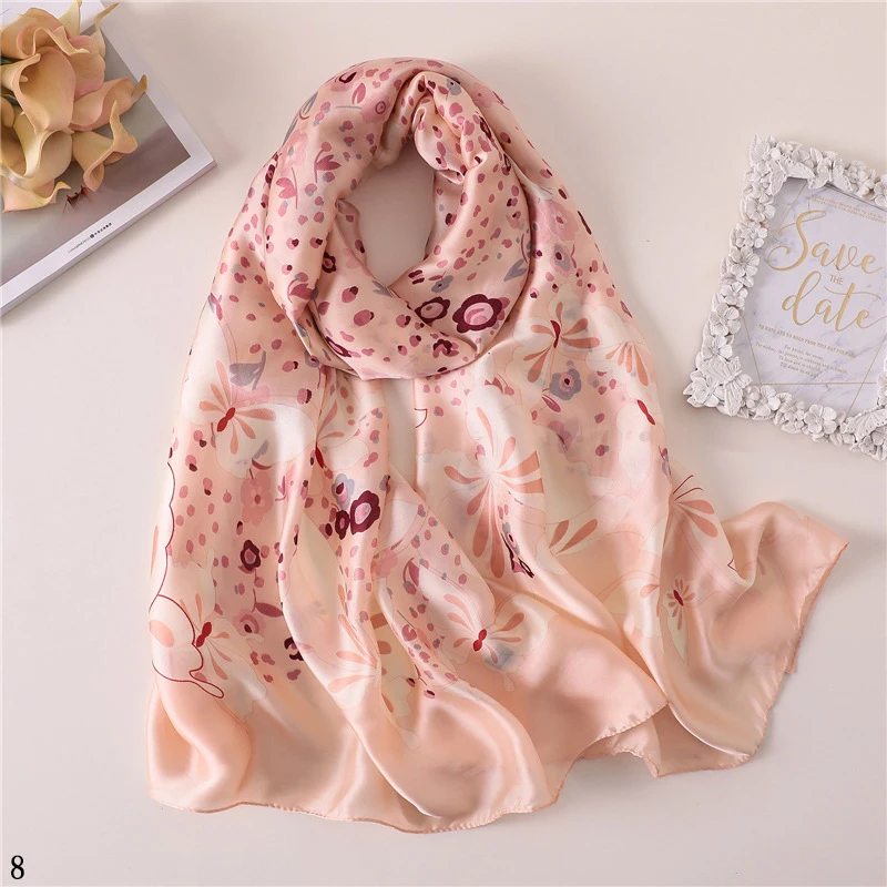 Горячая Распродажа, летний женский шарф, мягкий, цветочный принт, шали и палантины, женские шелковые шарфы, пашмины, фуляр, пляжные палантины, хиджабы - Цвет: FS164-1