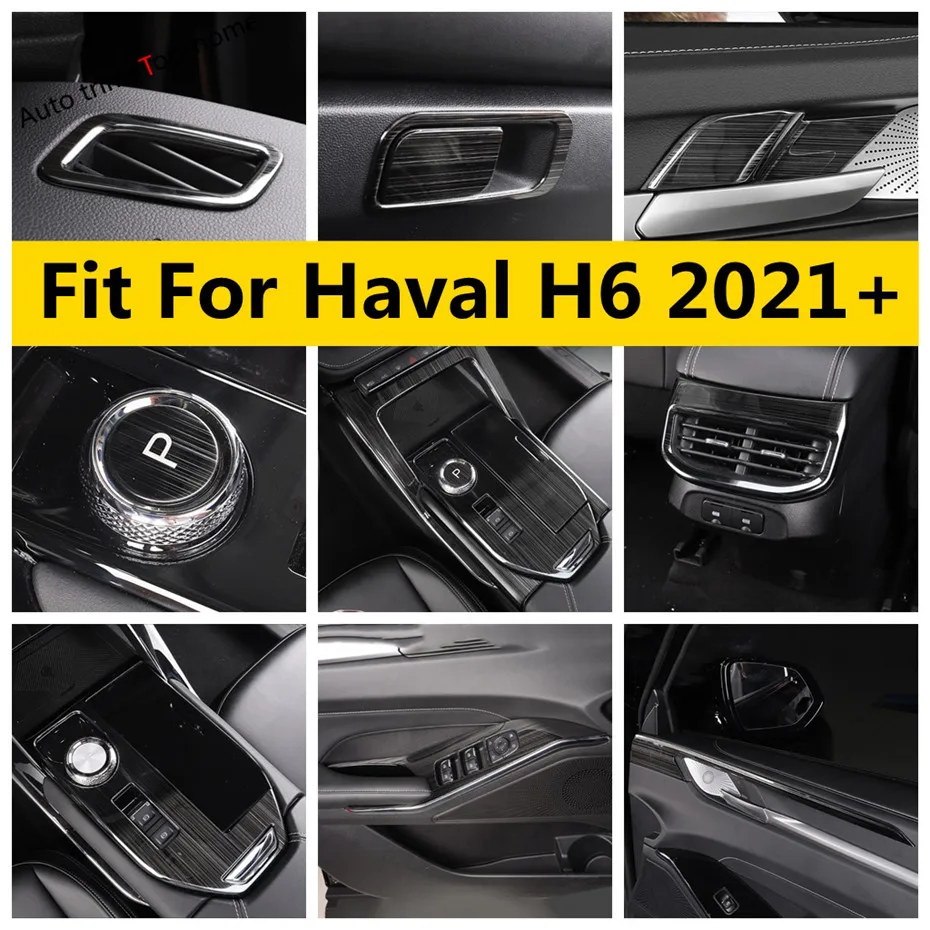 

Glove Box Handle Bowl Gear Shift Panel Window Lift Start Stop Cover Trim For Haval H6 2021 2022 Stainless Steel Accessories Kit