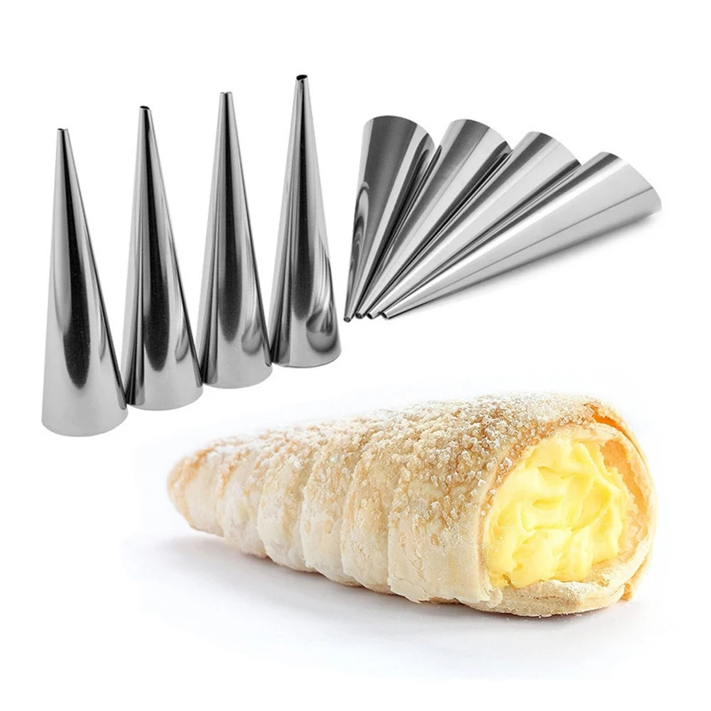 

5/10Pcs Pastry Cream Horn Mold Spiral Croissants Molds Pastry Roll Horn Croissant Mold Cannoli Tubes Ice Cream Mold Baking Tools
